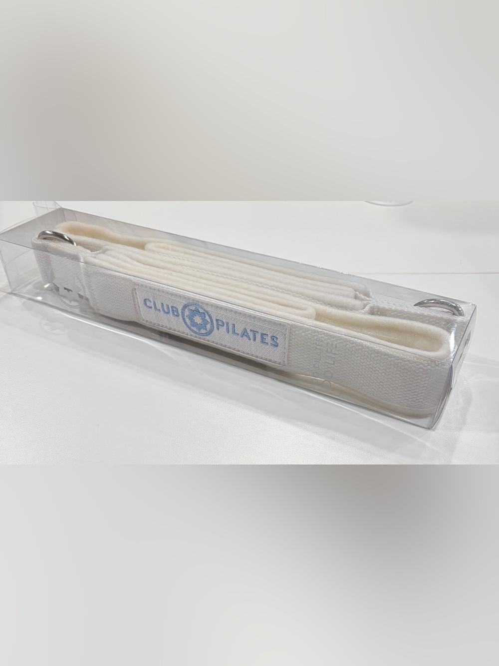 Club Pilates Reformer Straps Long and Short Loops White Blue NWT Logo